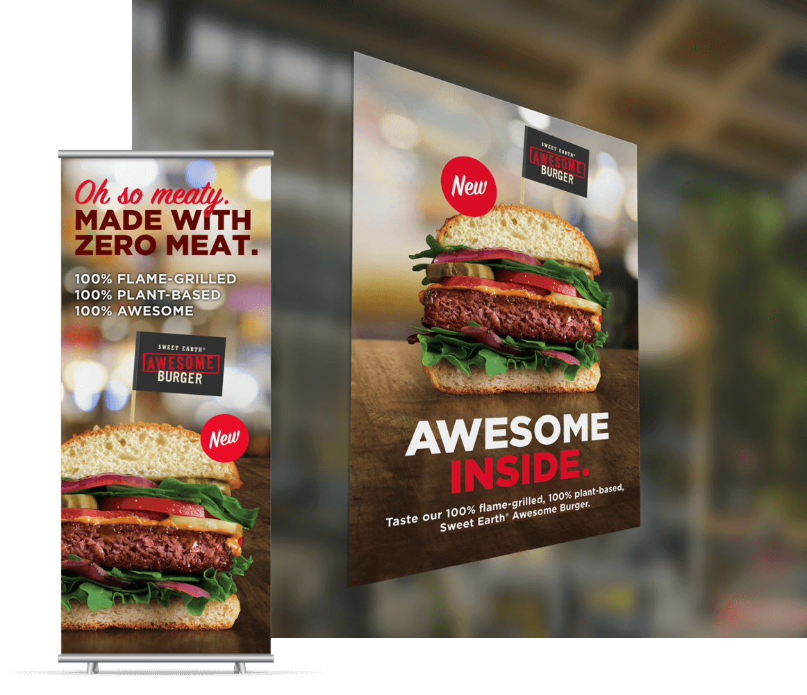 Sweet Earth Awesome Burger campaign element 11 by Adam Sykut
