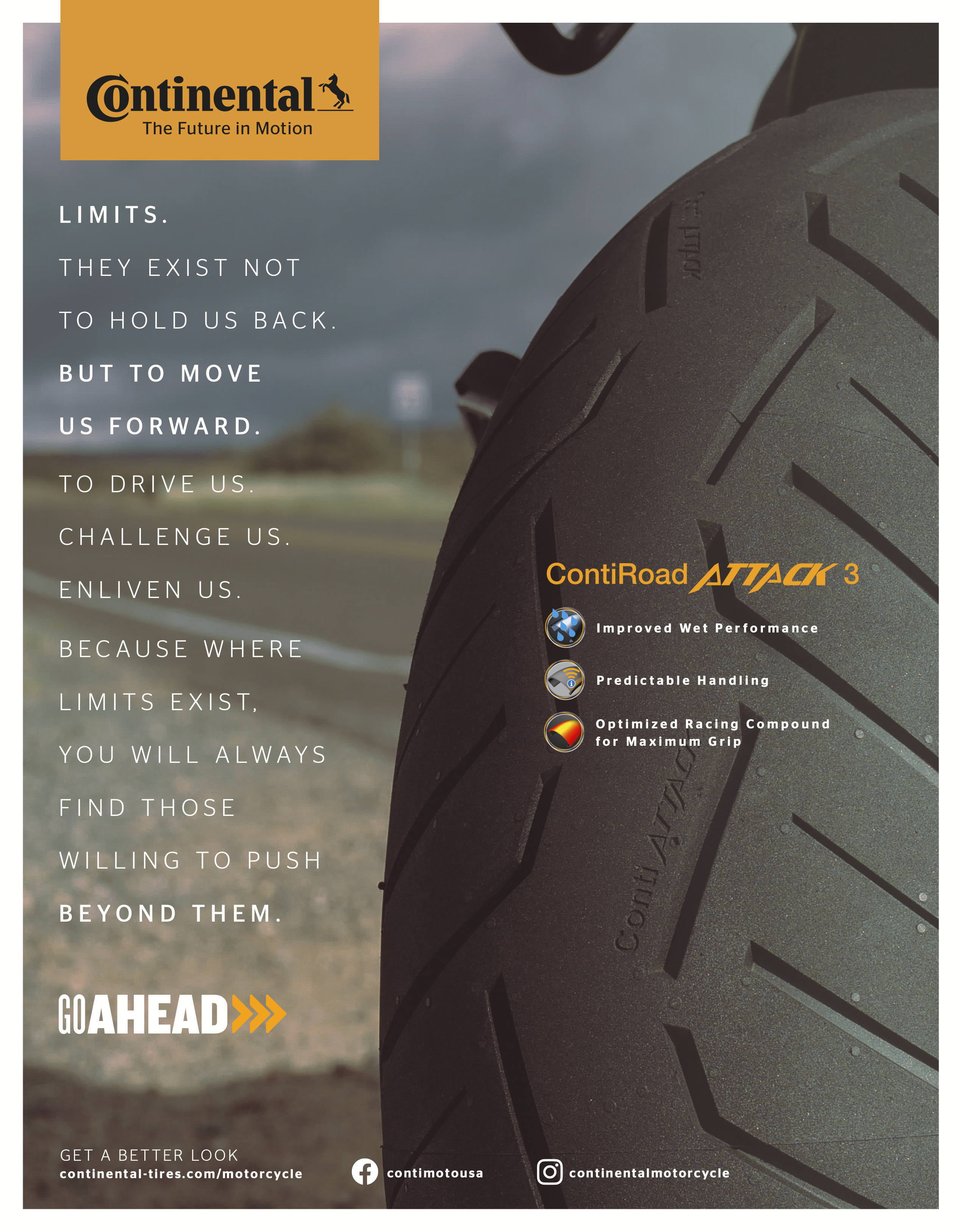 Continental Motorcycle Go Ahead print ad 1 by Adam Sykut